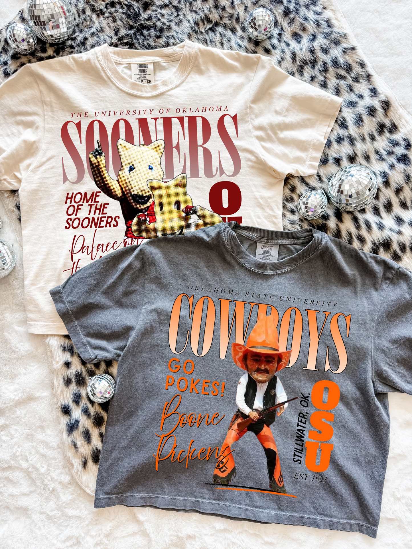 Tuesday Special- OU & OSU Collegiate Boxy Crop Tees