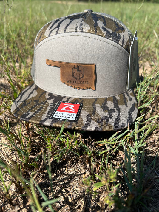 4C Whitetail Oklahoma Leather Patch Bottom Land Camo Hat