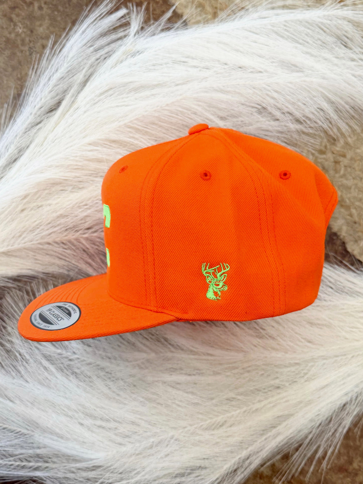 4C Lime Green Embroidered Orange Hat