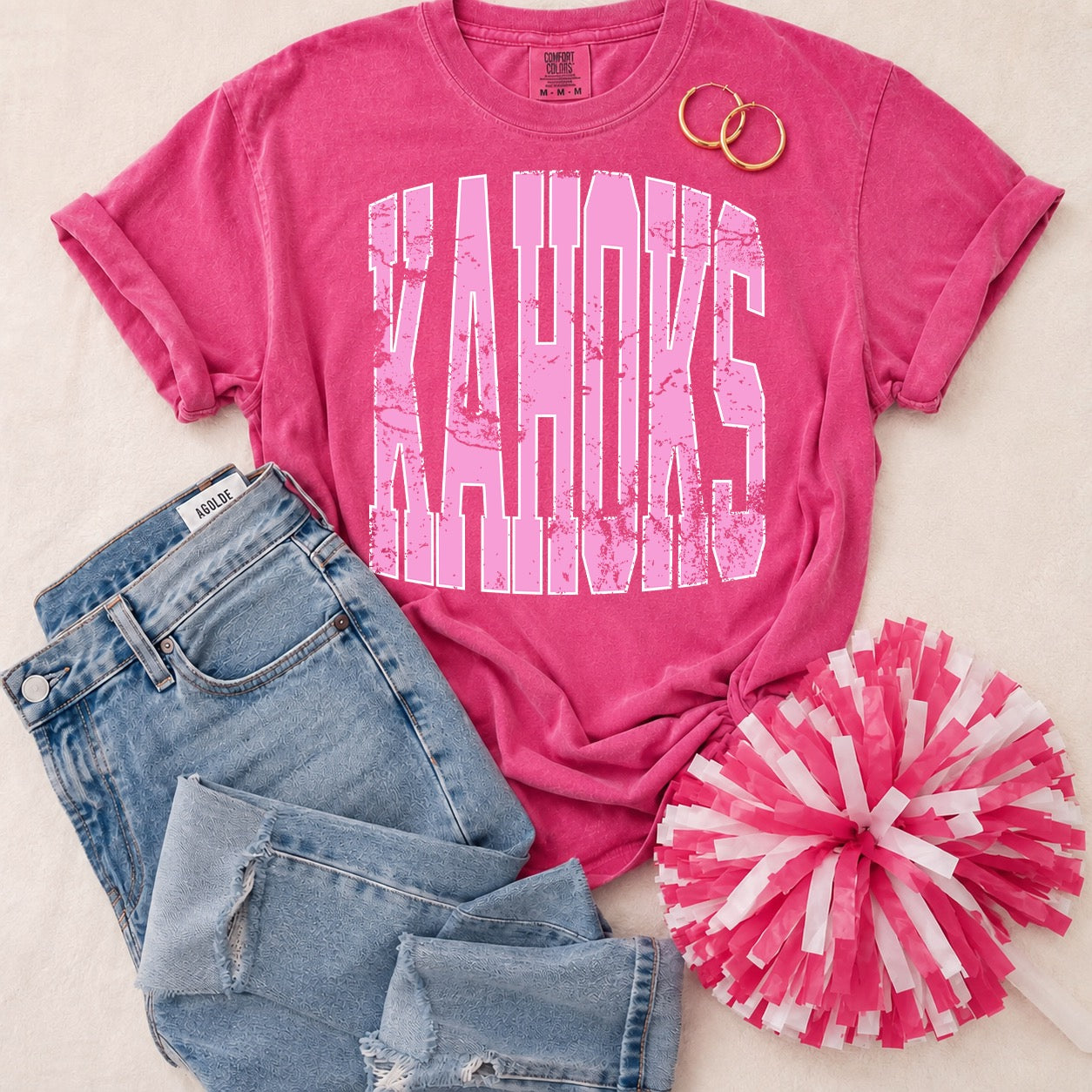 YOUTH Pink Vintage Mascot Tees