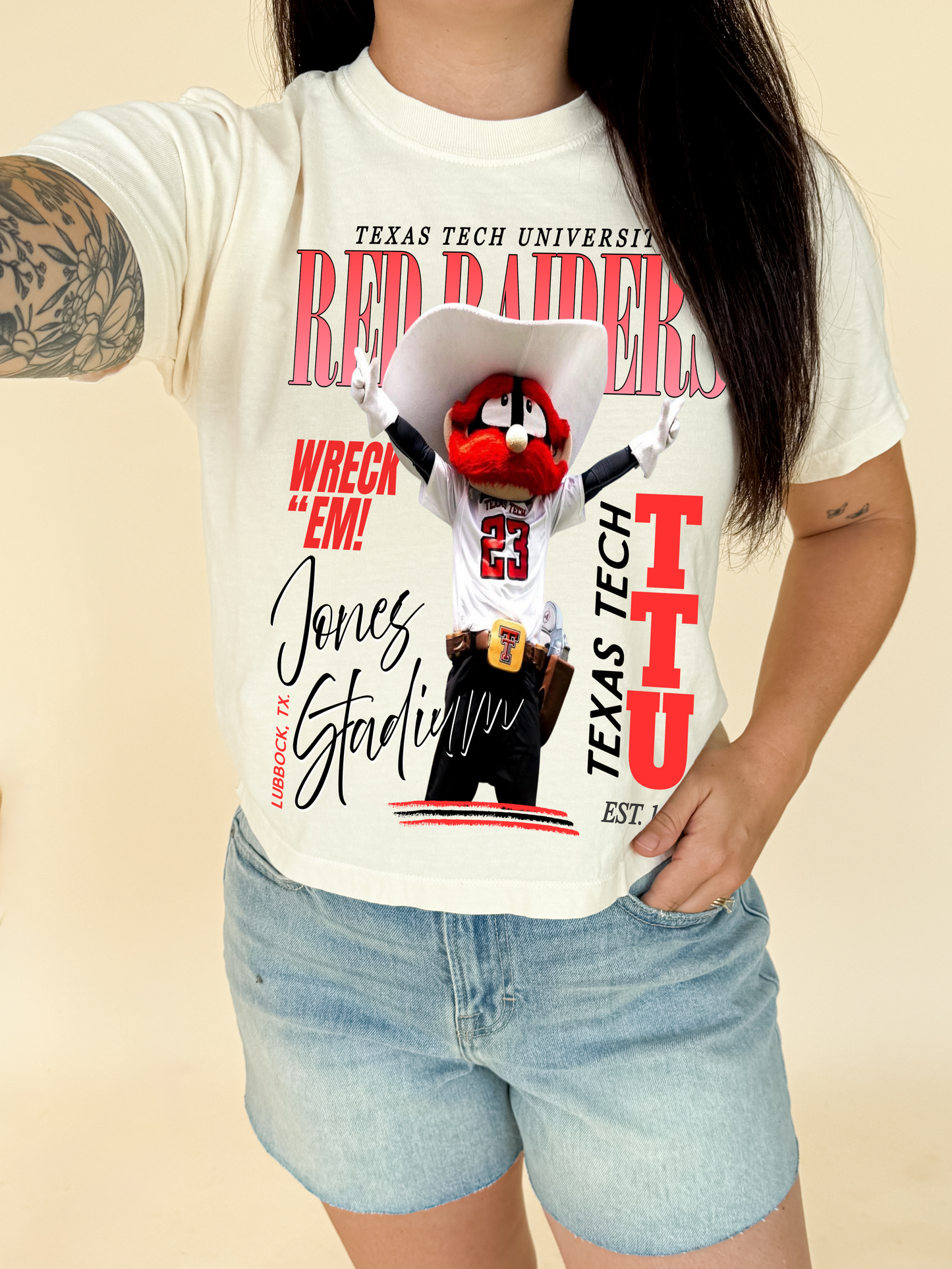 Tuesday Special- TCU & TTU Collegiate Boxy Crop Tees