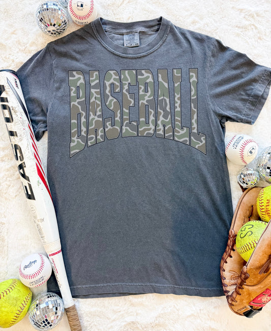 Camo Baseball Comfort Color Tee