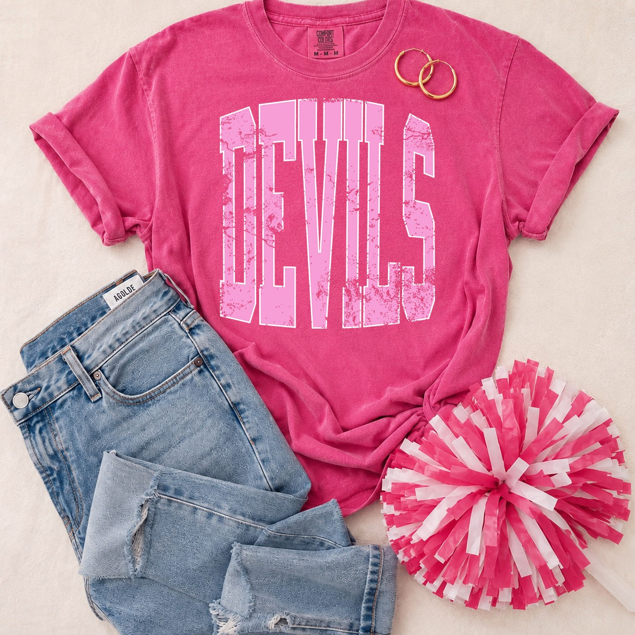 YOUTH Pink Vintage Mascot Tees