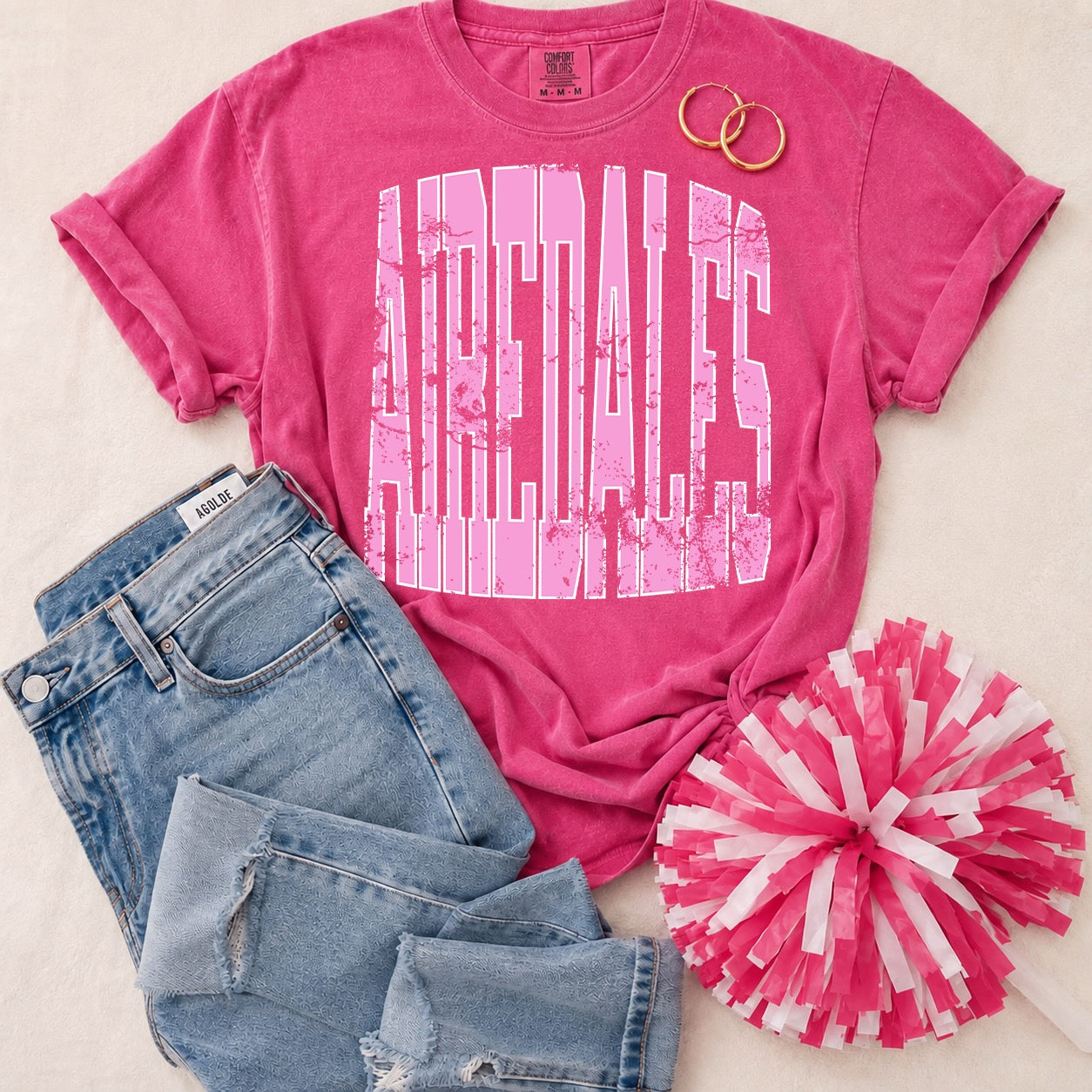 YOUTH Pink Vintage Mascot Tees