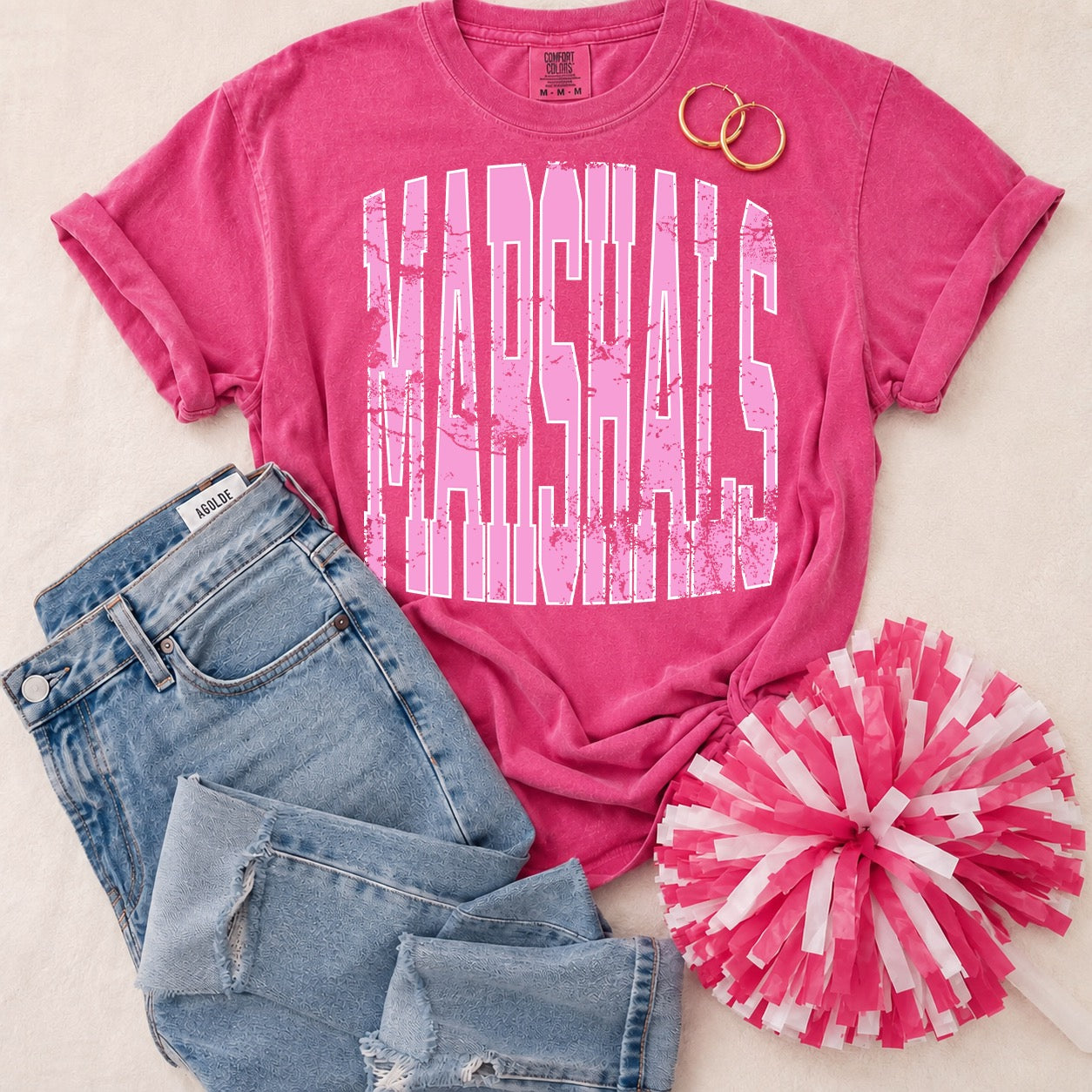 YOUTH Pink Vintage Mascot Tees