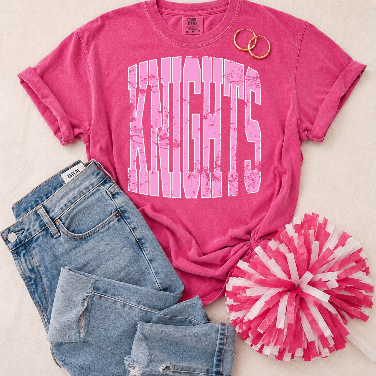 ADULT Pink Vintage Mascot Tees