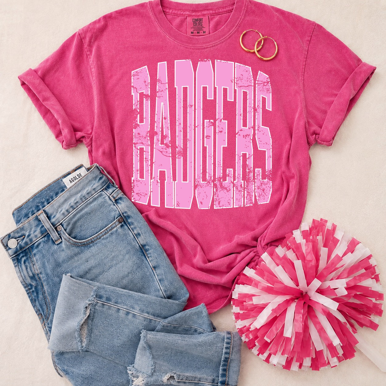 YOUTH Pink Vintage Mascot Tees