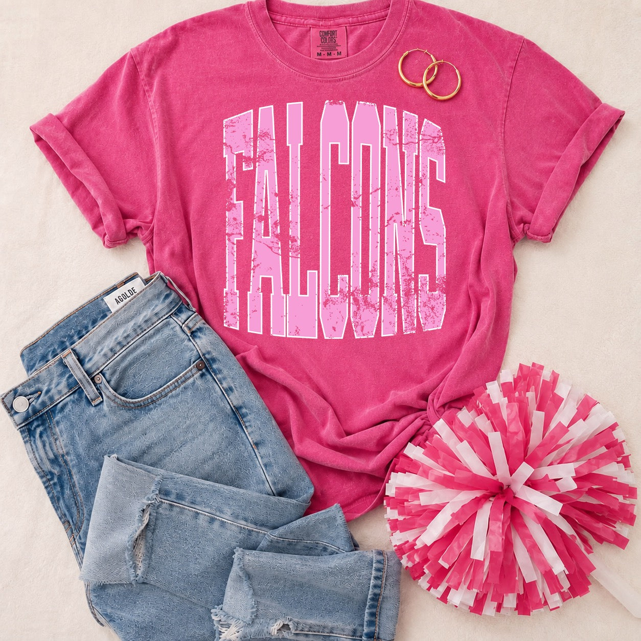 ADULT Pink Vintage Mascot Tees