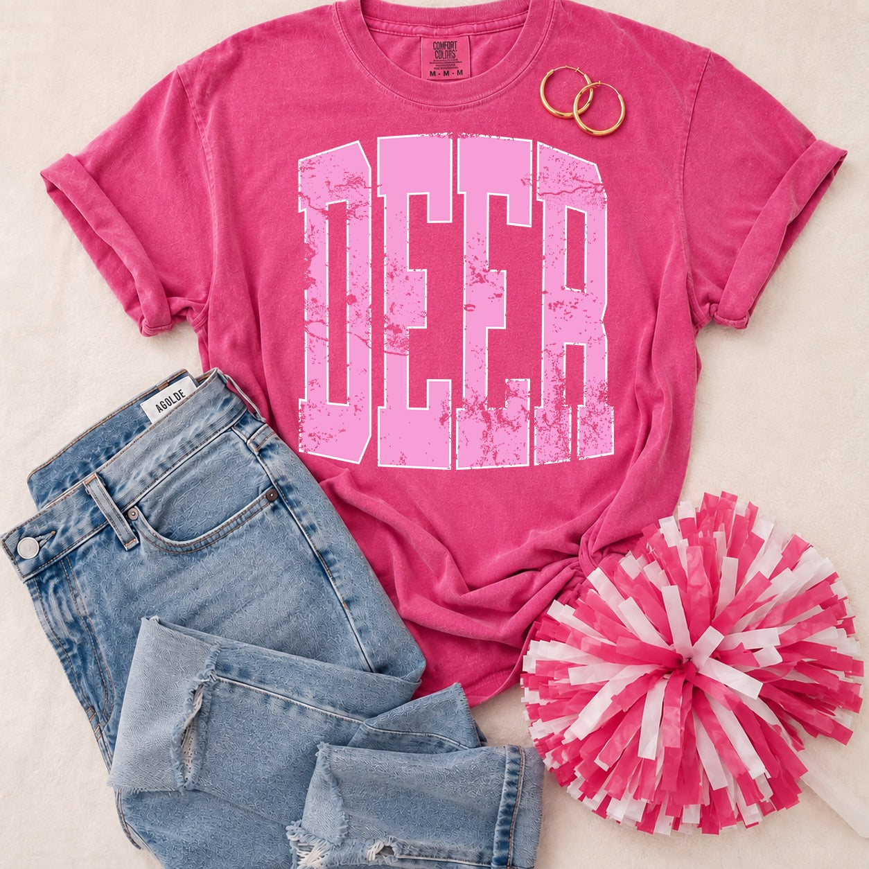YOUTH Pink Vintage Mascot Tees