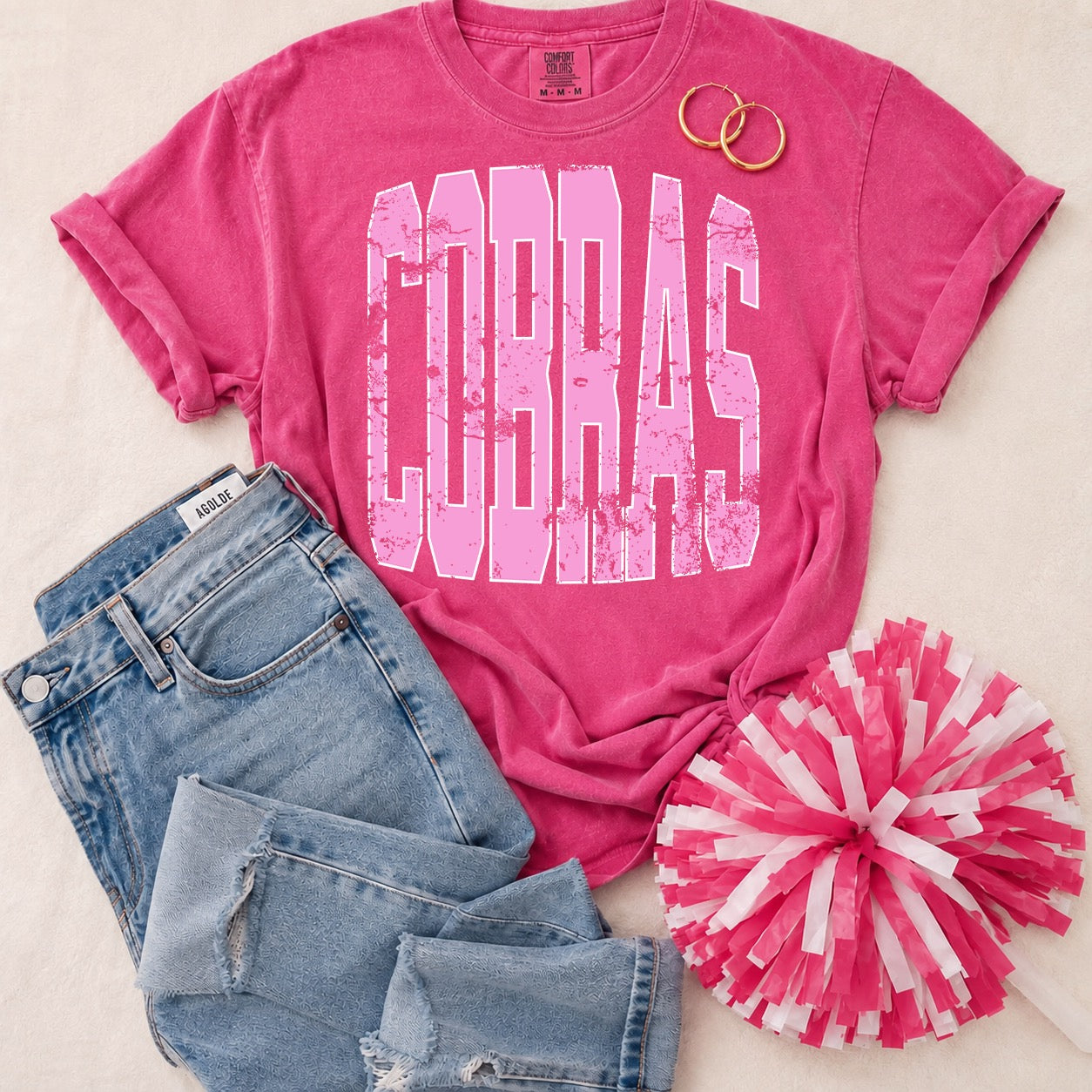 ADULT Pink Vintage Mascot Tees