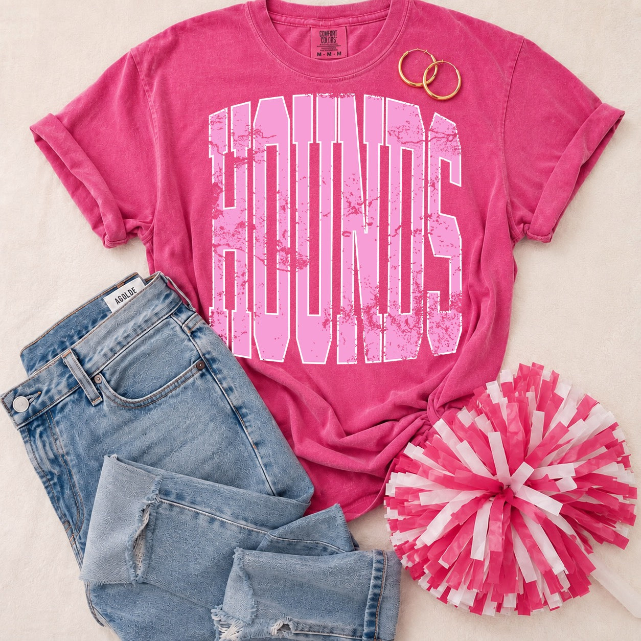 YOUTH Pink Vintage Mascot Tees
