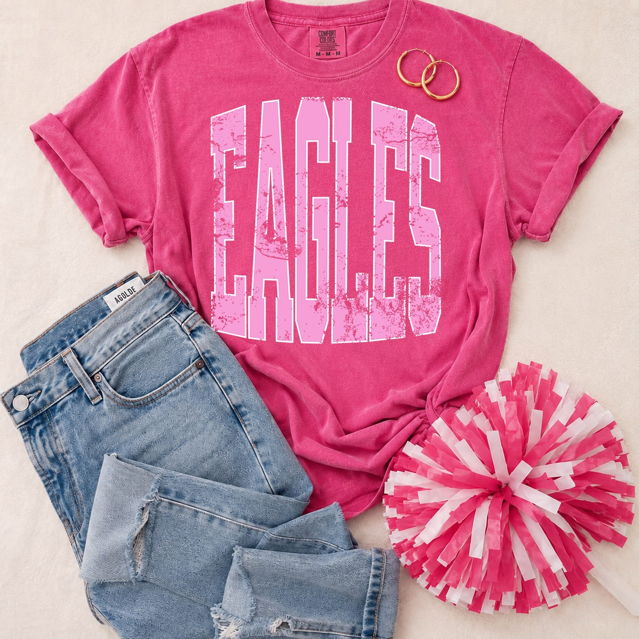 ADULT Pink Vintage Mascot Tees
