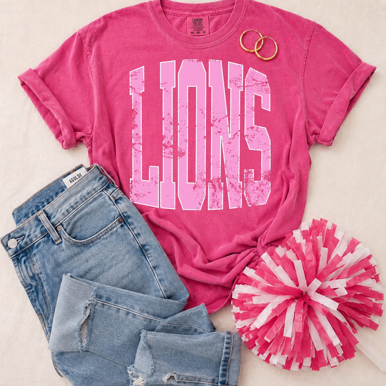 ADULT Pink Vintage Mascot Tees