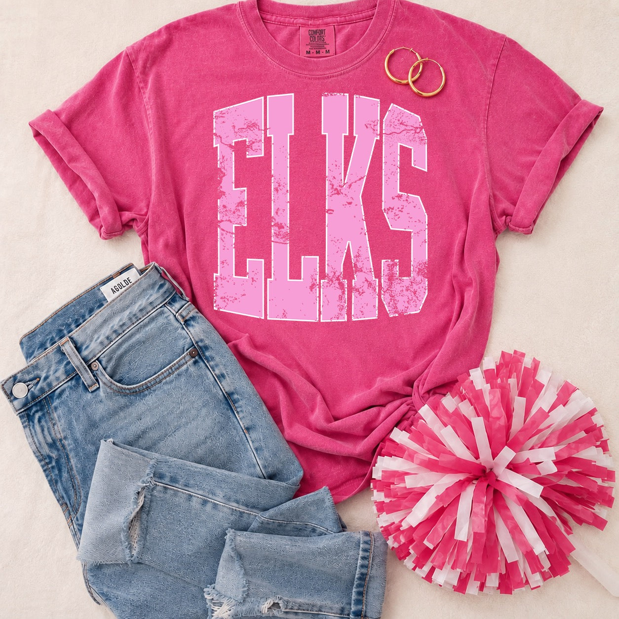 YOUTH Pink Vintage Mascot Tees
