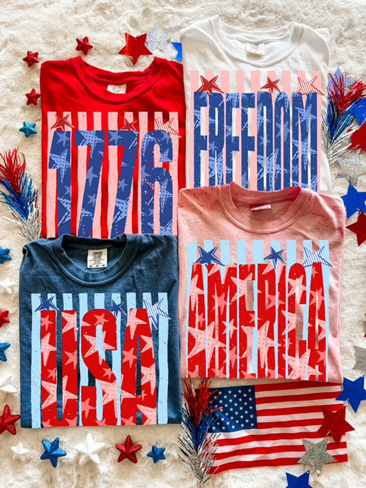 Stars Stripes & Summer Nights Comfort Colors Tees