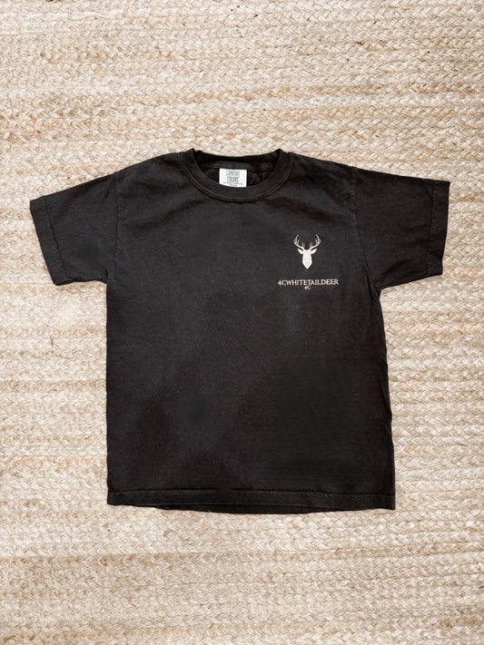 4C Whitetail Deer Black Tee