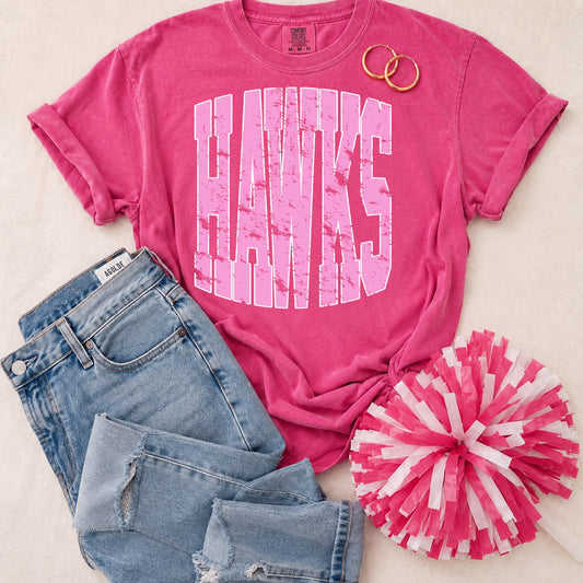 ADULT Hawks Pink Vintage Tee