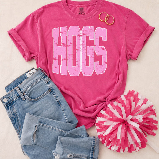 ADULT Hogs Pink Vintage Tee