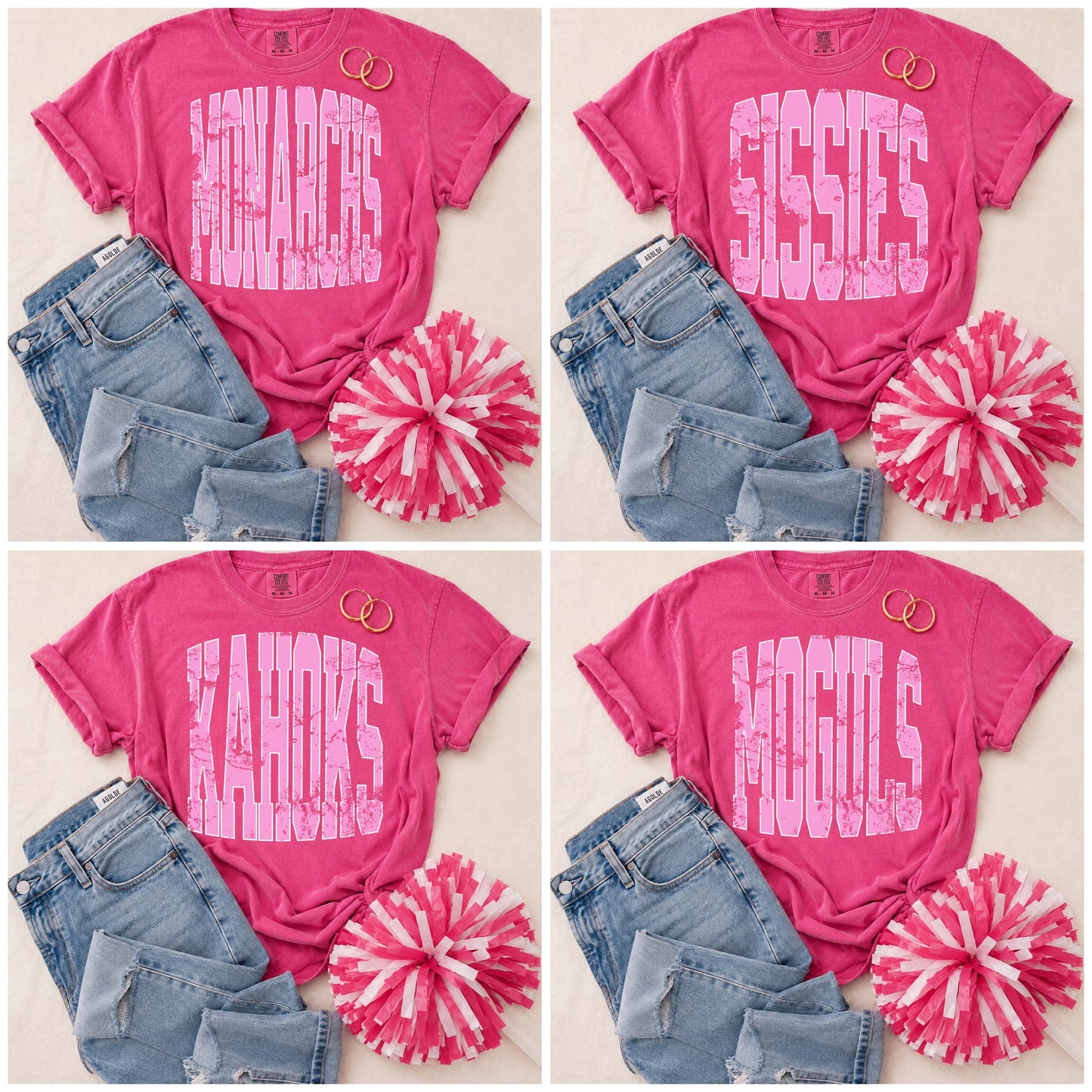 YOUTH Pink Vintage Mascot Tees