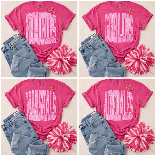 ADULT Pink Vintage Mascot Tees