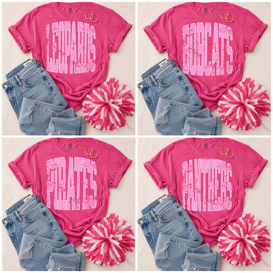ADULT Pink Vintage Mascot Tees